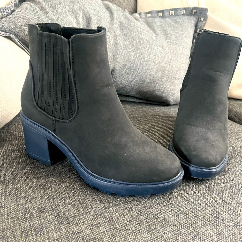 Just fab mid size boots with blue sole